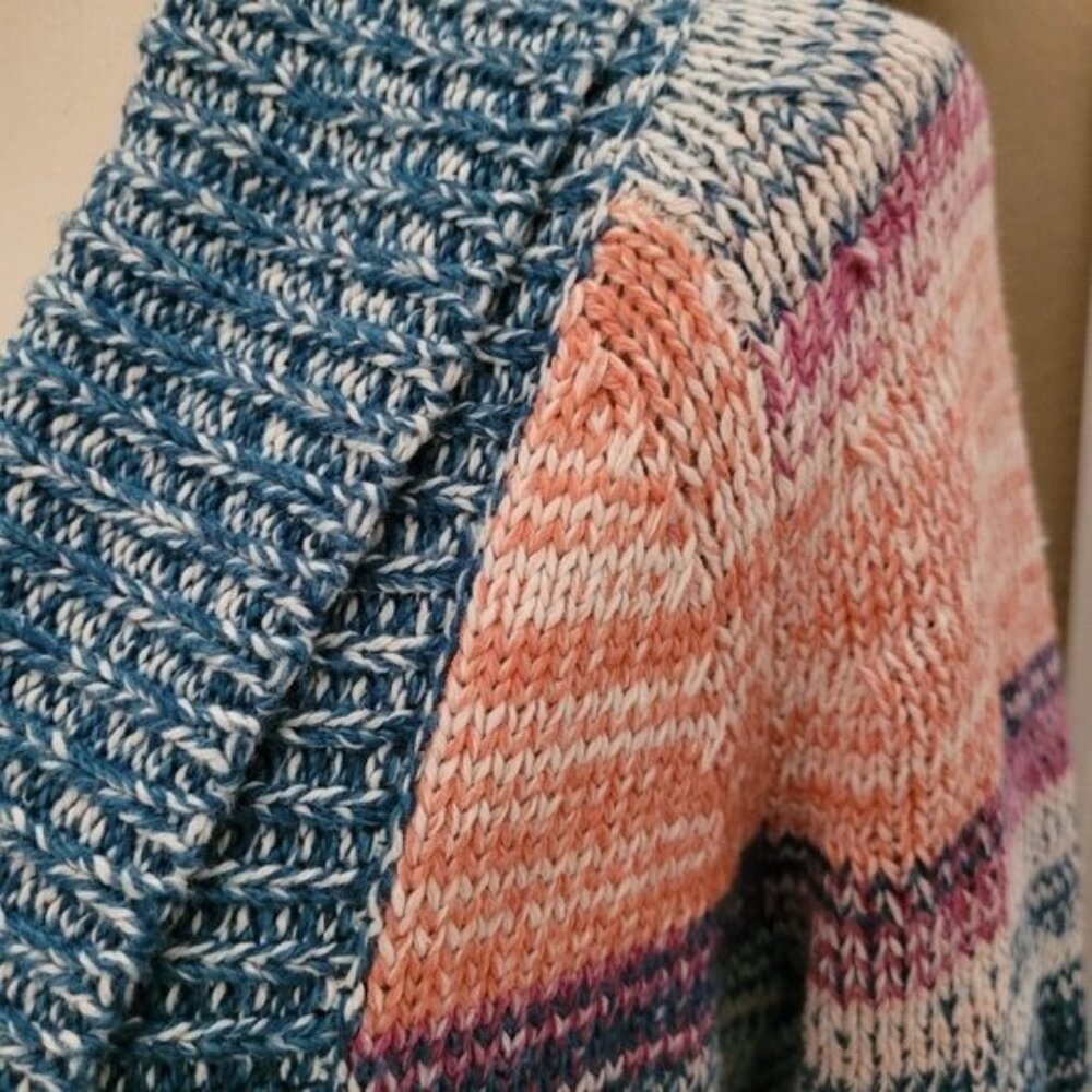 Sundance Anthropologie Long Knit Cardigan Duster Striped XS No Belt - Picture 3 of 8